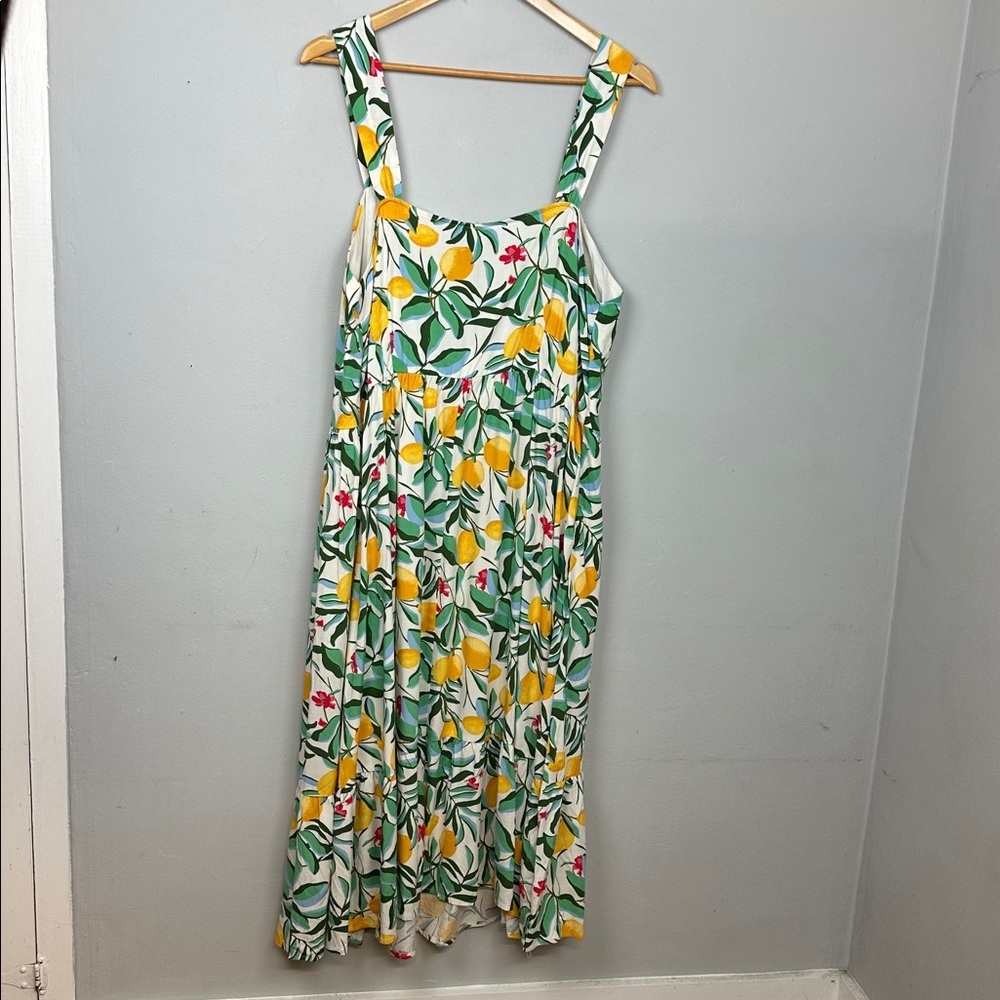 Ava & Viv Green Floral Midi Dress with Yellow Accents - Picture 8 of 14